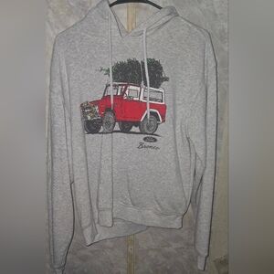 Gray Ford Bronco Hoodie with Red Graphic